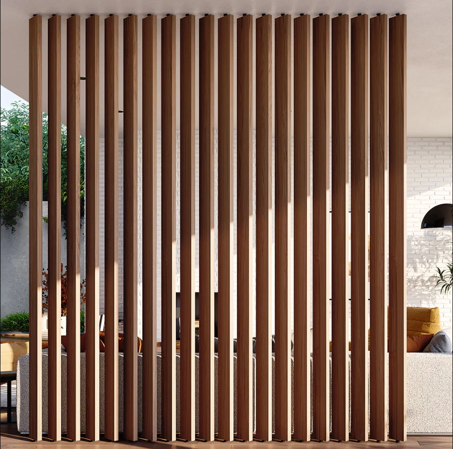 Floor-to-Ceiling Screen Partition Post Living Room Simple Modern Entrance Decor Column Wall Partition Room Wooden Slats Divider