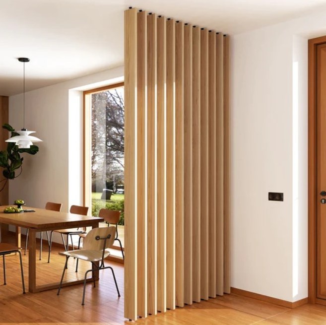 Farmhouse Living Room Simple Modern Entrance Decor Wall Partition Room Divider Wood Slats Screen Partition Post