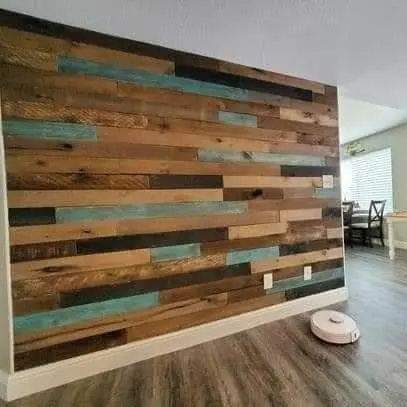 Weathered Rustic Farmhouse Hardwood Paneling Gray/Brown Black Reclaimed Barnwood Planks DIY Wall Panels