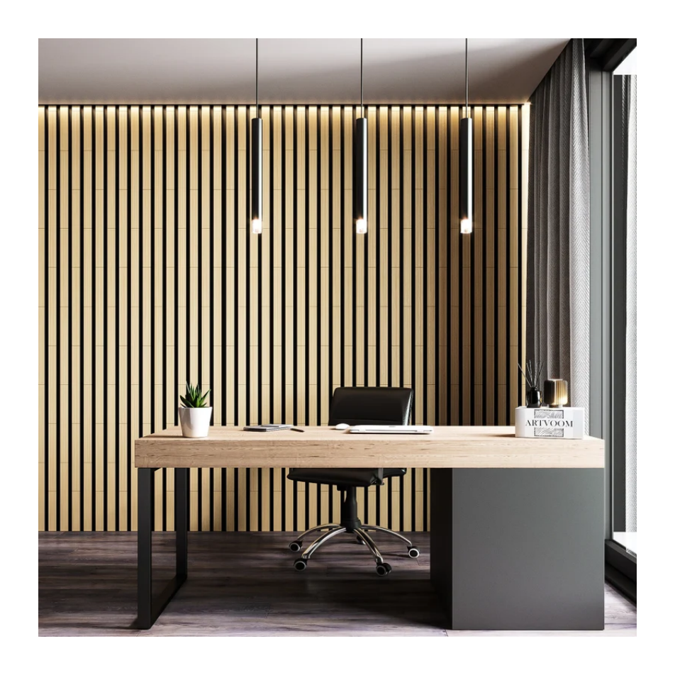 Big discount Decorative Wood Veneer Wall Slat Panels Parametric Wall Art 3D Model Design Slat Wood Acoustic Panel