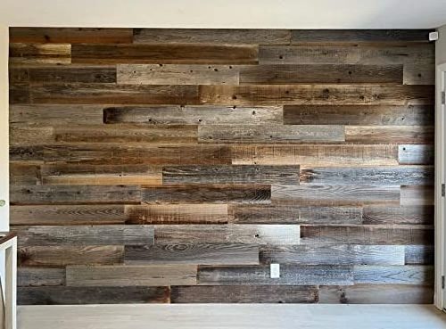 Real Reclaimed Wood Wall Planks for Nail Up Application Rustic Farmhouse Barnwood Board Panels DIY Solution for Accent Wall