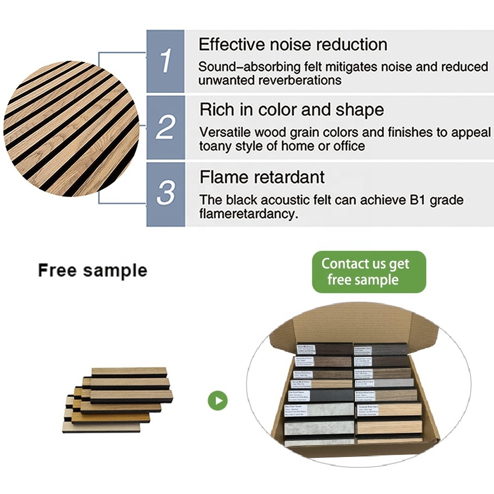 3D Model Design Black Wood Slat Acoustic Slat Wood Panel Akupanel Veneer Pet MDF fabric Acoustic Wall Panel