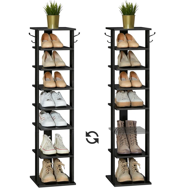 Factory 8 Pairs Shoe Rack Durable wooden Space-Saving Shoe Rack Living Room Furniture Organizer for Closet and Corridor