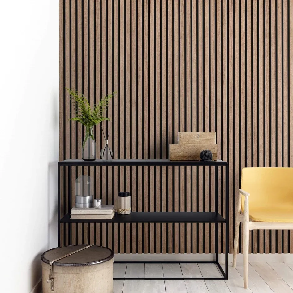 Decorative wall Foam Panels Acoustic Wooden Slat Wall  Wood Fiber Acoustic Panel Slatted Acoustic Panels