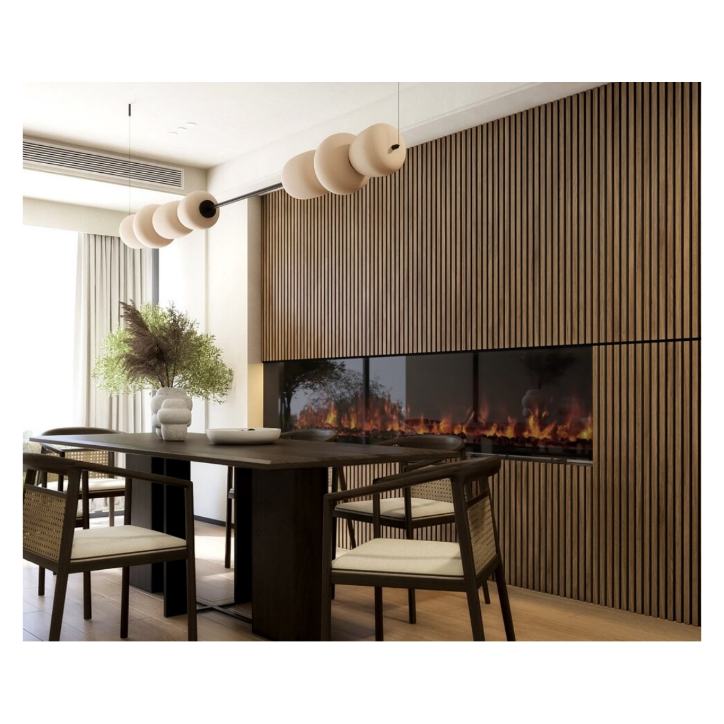 Luxury Design Solid Wood Slat Akustik Wall Panels Sound Absorbing Akoestische Panels Wood Acoustic Panel for Fireplace