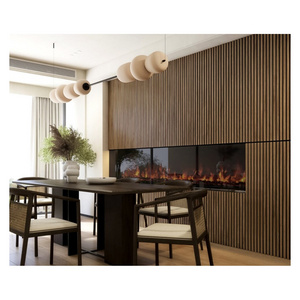 Luxury Design Solid Wood Slat Akustik Wall Panels Sound Absorbing Akoestische Panels Wood Acoustic Panel for Fireplace