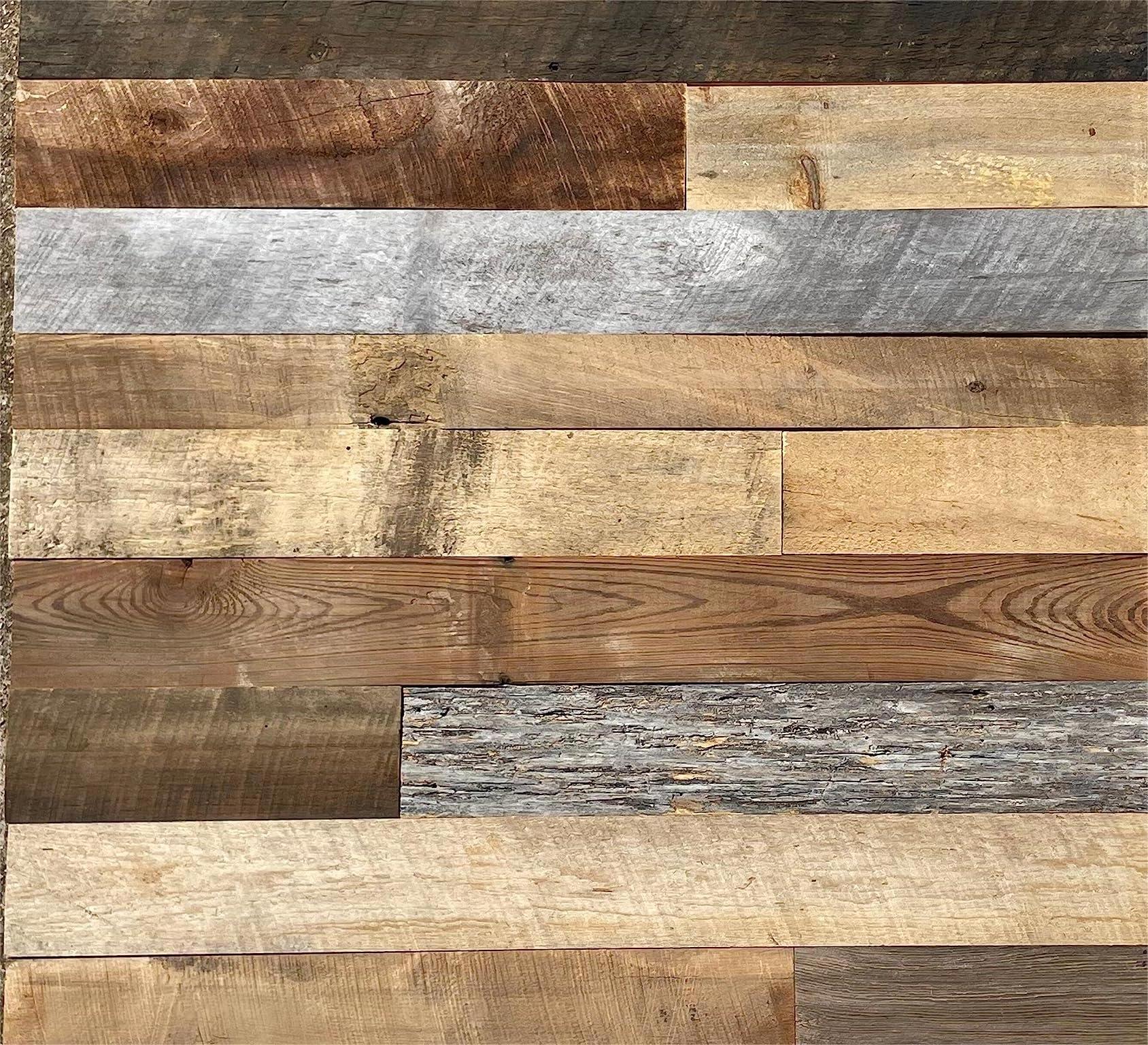 100% real wood  Wood Planks Weathered Reclaimed Wood Wall Paneling Panels Authentic American Barnwood planks are 100% reclaimed