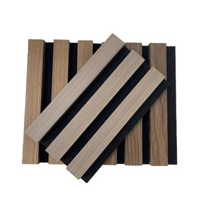 Custom Eco-friendly Slat Wall Acoustic Natural Oak wood surface Wooden Slat Acoustic Panels Slatted panel for sound absorption