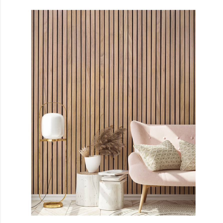 Apartment Wall Decorative Wood Mdf Polyester Slatted Wooden Wall Acoustic Panels Natural Oak Acoustic Slat Wood Wall Panels