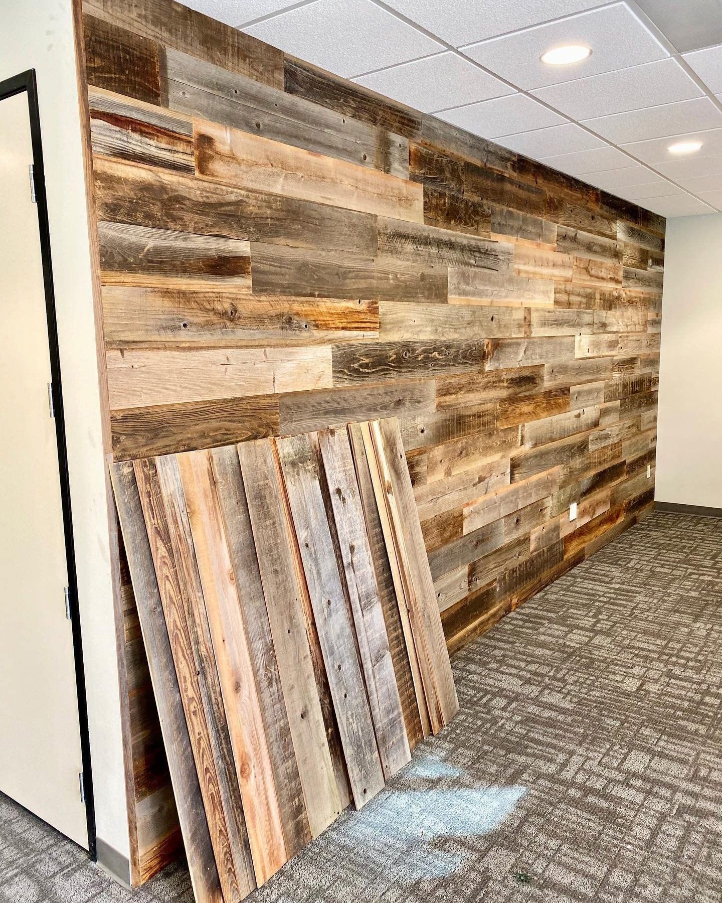 Real Reclaimed Wood Wall Planks for Nail Up Application Rustic Farmhouse Barnwood Board Panels DIY Solution for Accent Wall