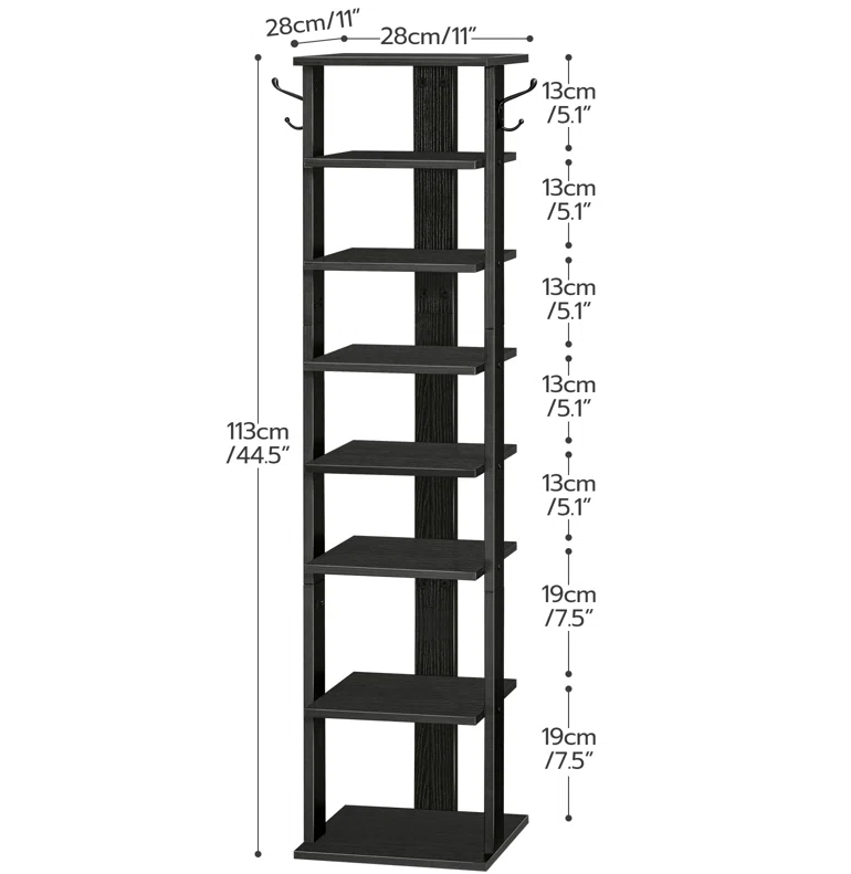 Factory 8 Tier Wooden Metal Vertical Shoe rack Storage Shelf Cabinet  Entryway modern Shoe Rack holder stand Rustic Shoe Rack