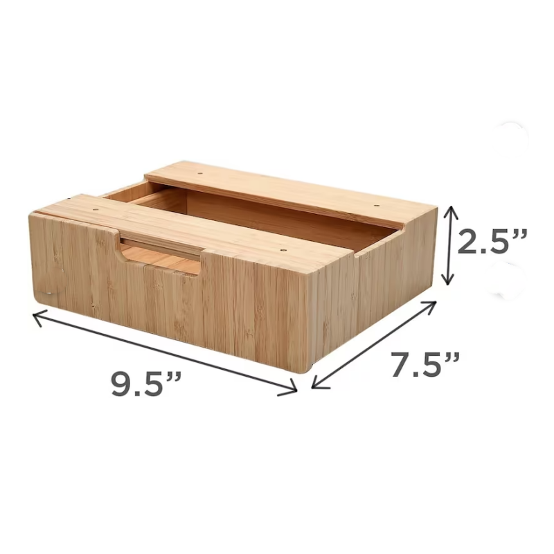 Popular Office Supply Storage For Pens Pencils Paper 9.5 x 7.5 x 2.5 Inches  Bamboo Mountable Drawer For Under Desk