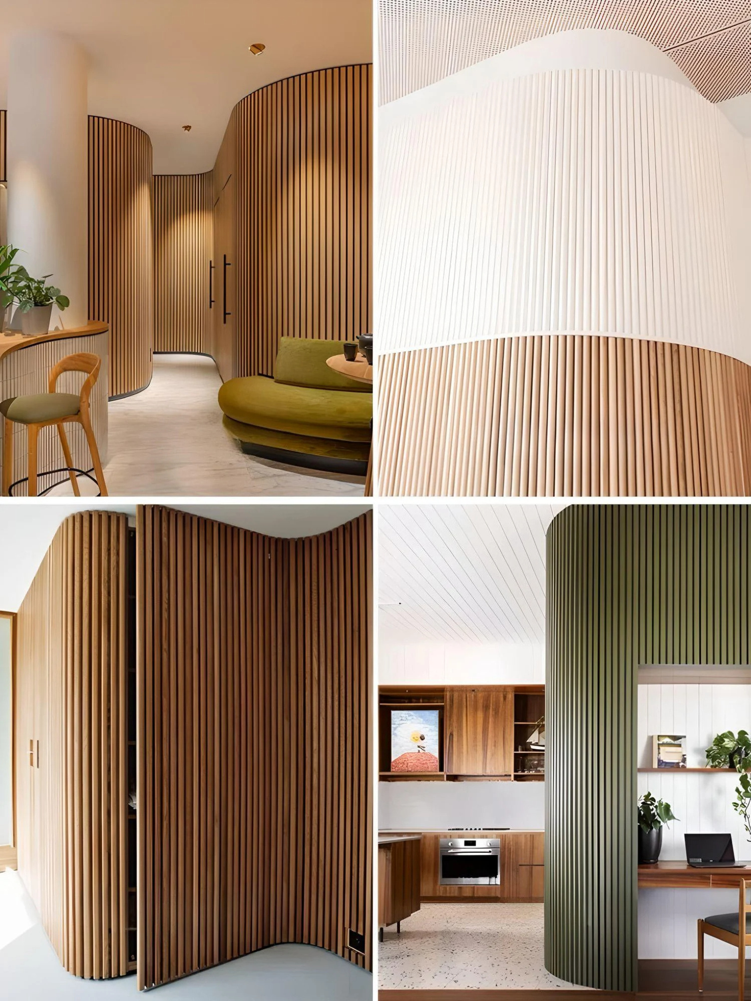 Flexible Decorative Wall Panels Slatted Wooden Veneer Soundproof Acoustic Panel Flexible Decorative 3D Mdf Slats Wall Panel