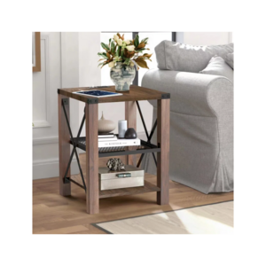 Factory Custom Sofa End Side Table With Shelves Bedroom And Balcony Modern Style End Table with Storage