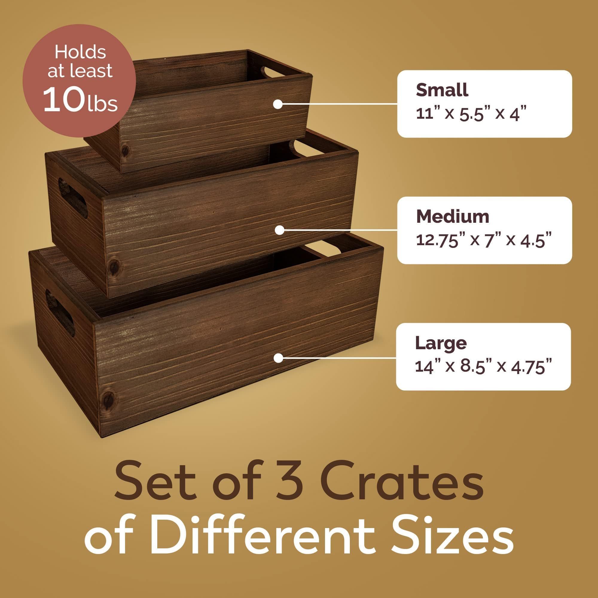 Hot Sales Home Burnt Umber Stained Wooden Crate Use as a Decorative Box Wooden Box Set unique wood storage boxes