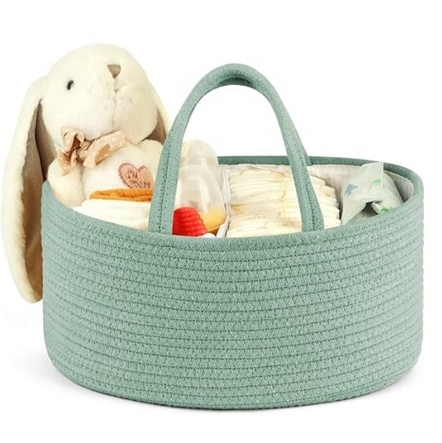 Nappy Caddy with Compartments and Handles Baby Organiser Basket Changing Table Organiser