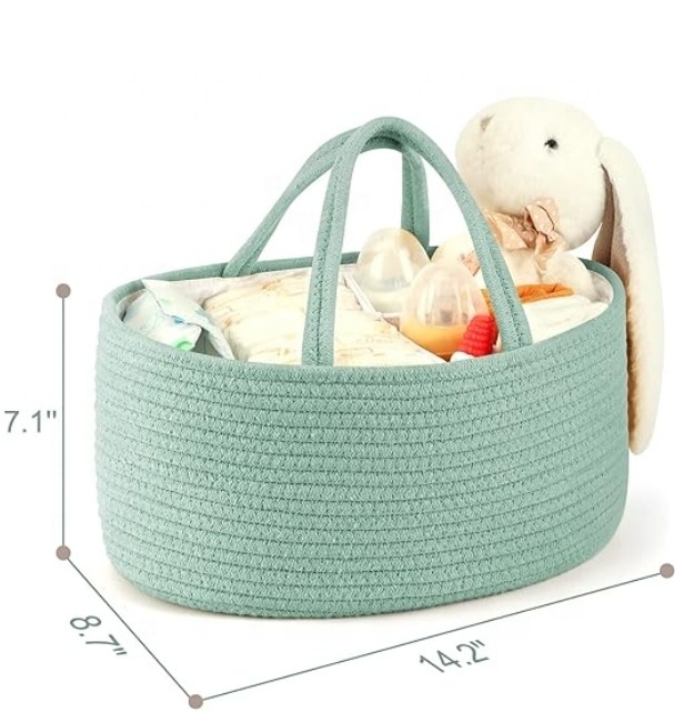 Nappy Caddy with Compartments and Handles Baby Organiser Basket Changing Table Organiser