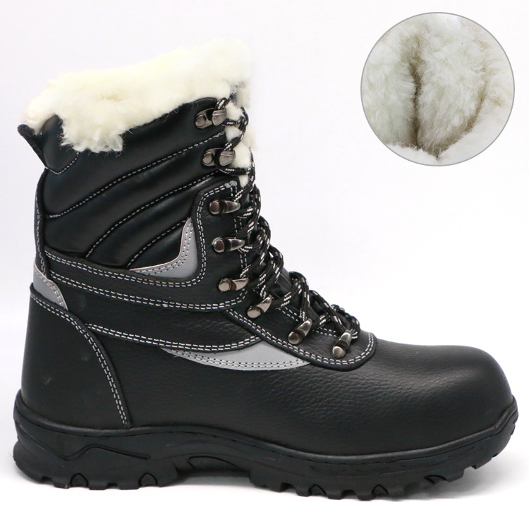 ENTE SAFETY Winter industrial anti-slip working construction cat construction steel toe thermal safety shoes boots for men