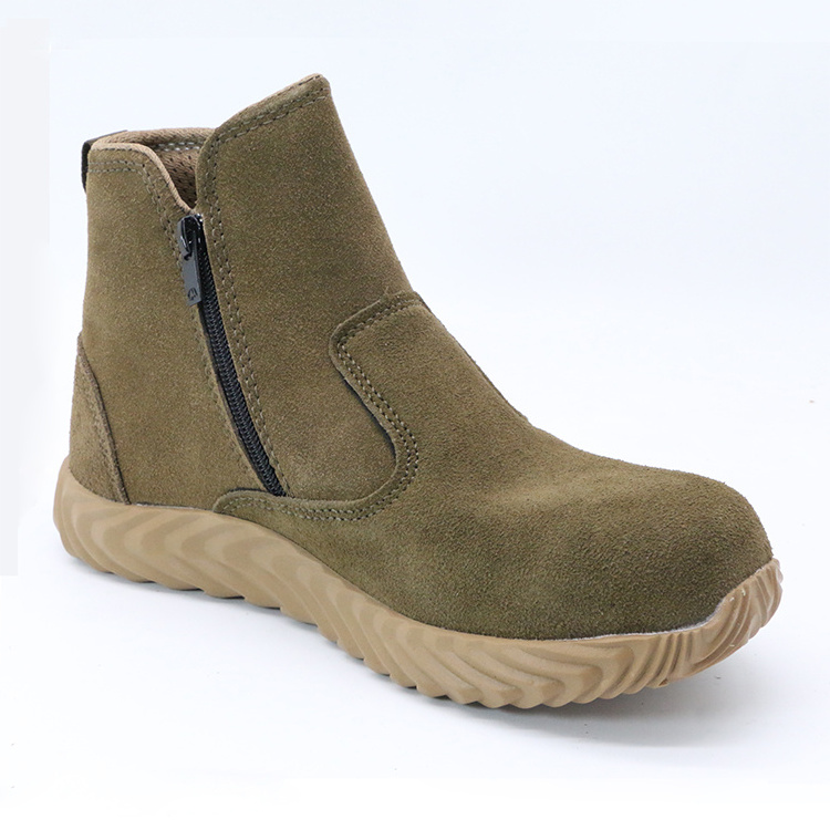 ENTE SAFETY Suede leather rubber outsole light weight safety boots work safety shoes for men