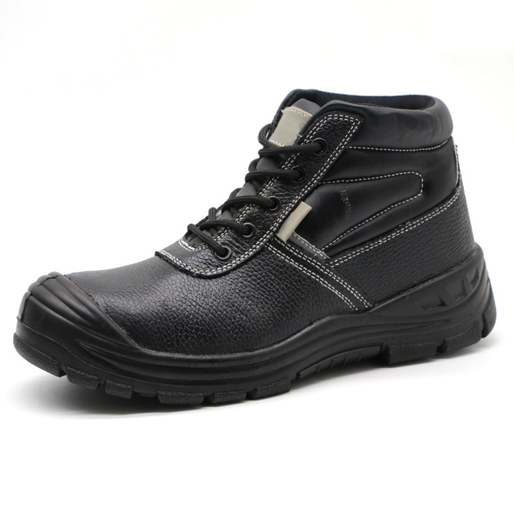 ENTE SAFETY Black Safety Boots Embossed Split Cow Leather Protective Fashion Anti-smash Waterproof Work Tactical Shoes