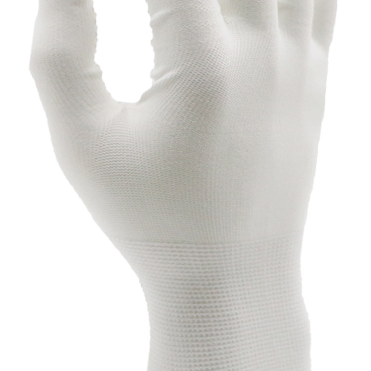 ENTE SAFETY Safety Equipment Customized Logo Knitted Wrist White Polyester Work Dotted Gloves Support OEM