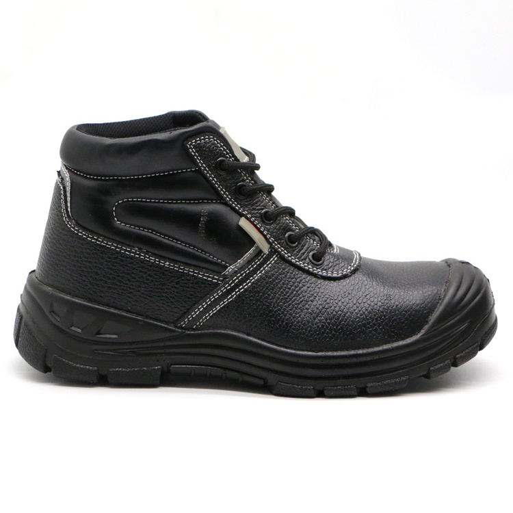 ENTE SAFETY Black Safety Boots Embossed Split Cow Leather Protective Fashion Anti-smash Waterproof Work Tactical Shoes