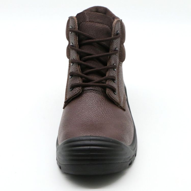 ENTE SAFETY Wholesale Brown steel toe anti-smash and anti-puncture embossed leather waterproof boots work safety shoes