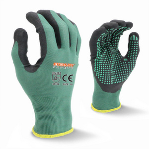 ENTE SAFETY Palm dotted new customized anti-slip comfortable nylon liner nitrile garden gloves