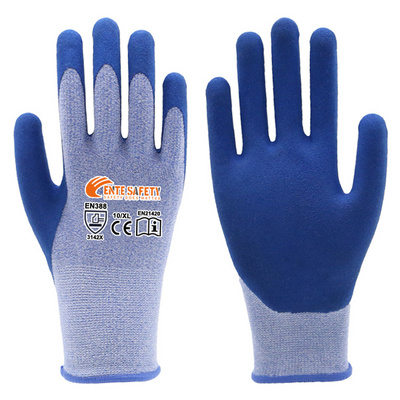 ENTE SAFETY Polyester Spandex Wear-resistant Breathable latex coated safety gloves for work construction