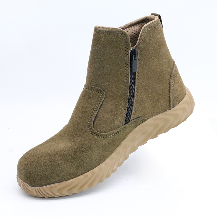 ENTE SAFETY Suede leather rubber outsole light weight safety boots work safety shoes for men