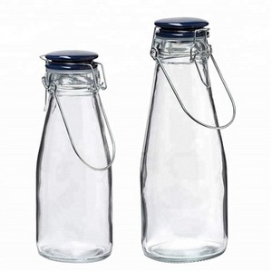 glass beer  bottle with swing top glass drinking/lemonade/juice bottle with swing clip top wholesale