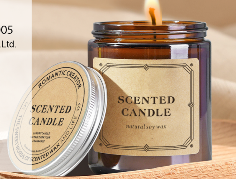 Home Decor Luxury Essential Oil Private Label Glass Jar Scented Candle Soy Wax Candle