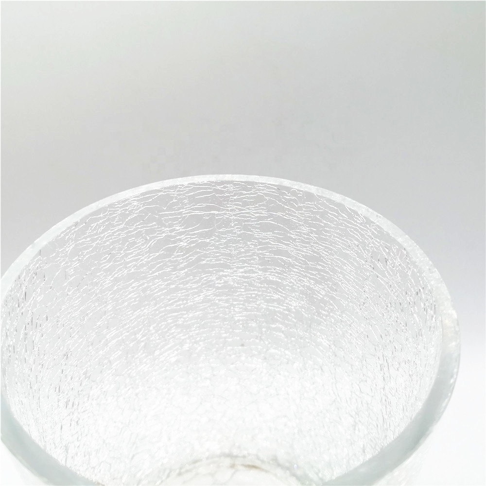 wholesale 150ml clear glass candle holder cracked 6oz glass candle jars