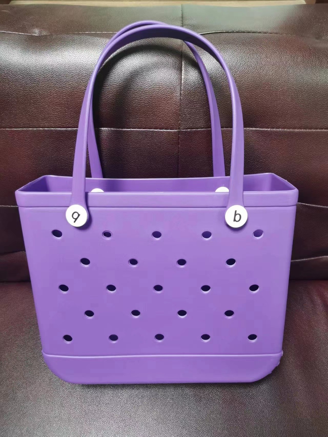 Factory Women Beach Waterproof Tote Bags Custom Summer Rubber Totes Large Fashion Eva Plastic Silicone Bag With Holes