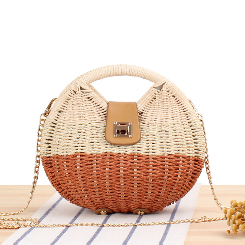 Women Beach Raffia Tote Shoulder Handbags Wholesale Sales Summer Fashion Designer Shell Shape Ladies Straw Bags