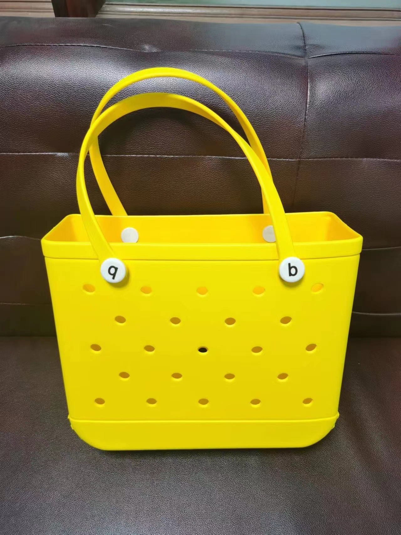 Factory Women Beach Waterproof Tote Bags Custom Summer Rubber Totes Large Fashion Eva Plastic Silicone Bag With Holes