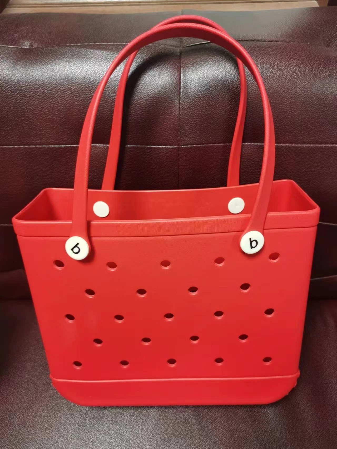 Factory Women Beach Waterproof Tote Bags Custom Summer Rubber Totes Large Fashion Eva Plastic Silicone Bag With Holes