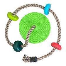 Climbing Rope with Platforms and Disc Swing Seat Set Playground Accessories Including Bonus Hanging Strap & Carabiner