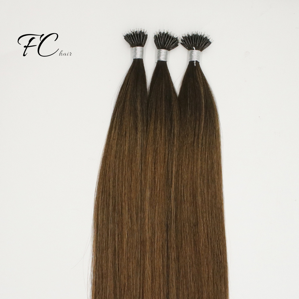 FangCun Wholesale 12A Remy Micro Link Beads Nano Ring Hair Extensions Double Drawn Russian Human Hair Extension Nano Ring Tips