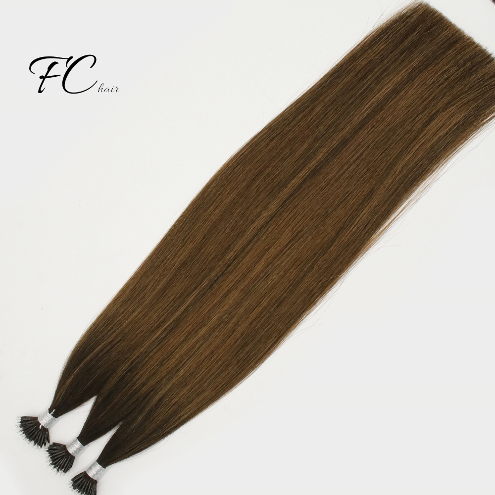 FangCun Wholesale 12A Remy Micro Link Beads Nano Ring Hair Extensions Double Drawn Russian Human Hair Extension Nano Ring Tips