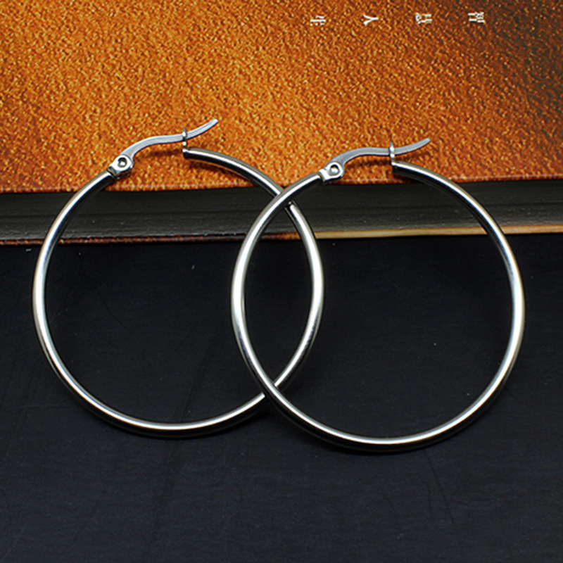 100% tarnish free stainless steel gold plated different sizes hoop earrings for women