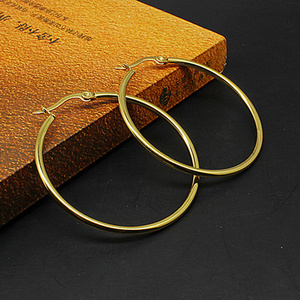 100% tarnish free stainless steel gold plated different sizes hoop earrings for women