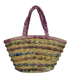 Factory Direct Supply Handmade Crochet Straw Bag Beach Shoulder Vacation Straw Bag