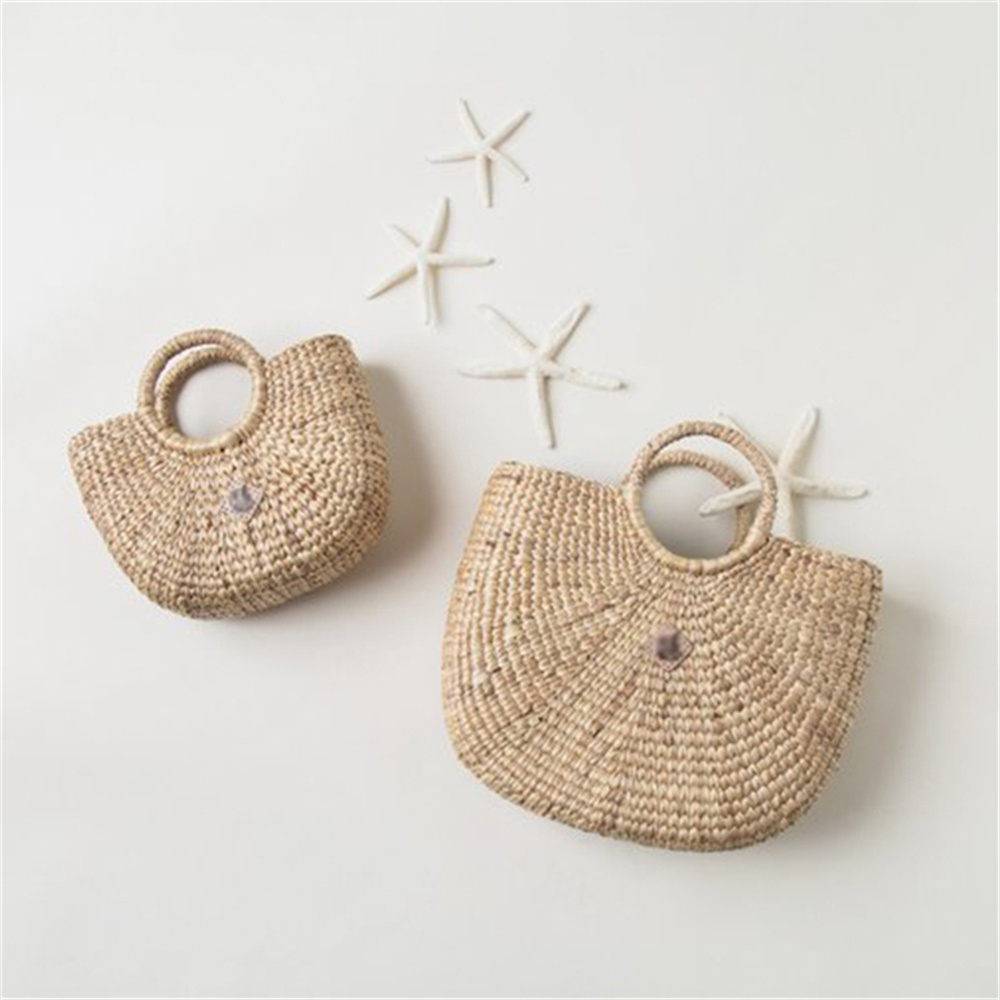 Wholesale women summer natural straw bag straw beach tote bag