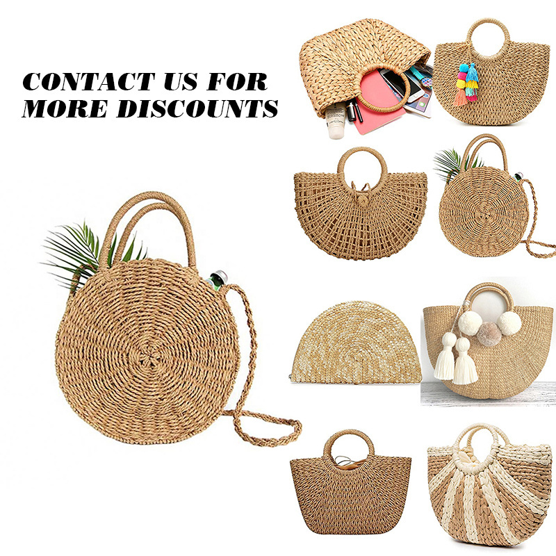 Summer beach embroidery moroccan straw tote bag straw bag straw beach bag for women