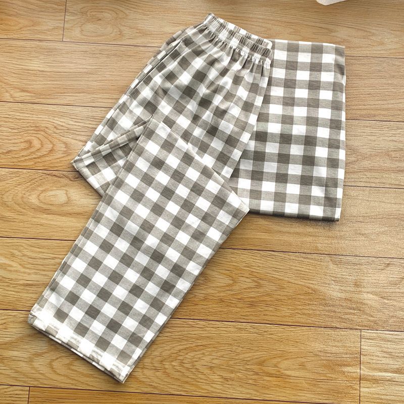 Factory Custom Summer Spring Printed Lounge Pant Loose Casual Cotton Plaid Flannel Pajama Pants for Men