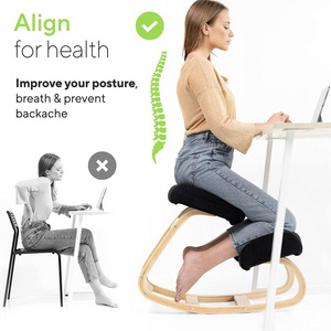 Ergonomic Office Kneeling Chair Height Adjustable For Home Desk Posture Corrective Seat Knee Stool for Bad Back Support