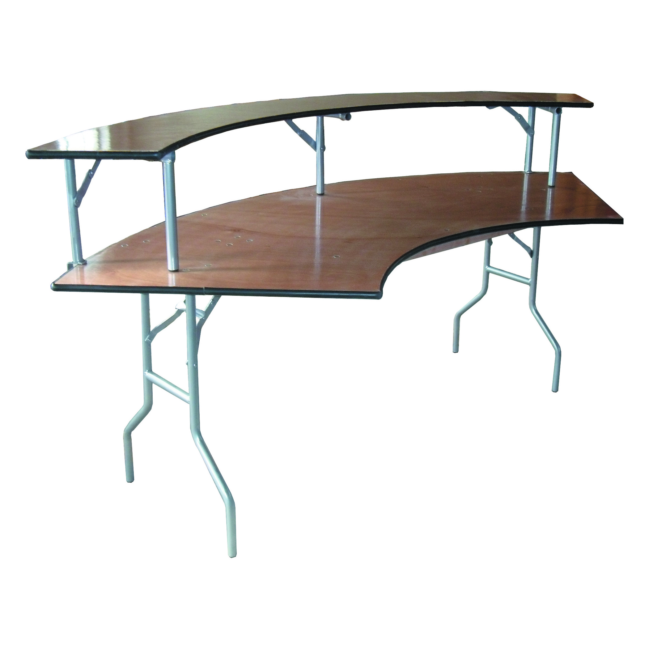 wholesale Serpentine Wood Iron Legs Folding s shape serpentine banquet tables Folding Winding Event Tables