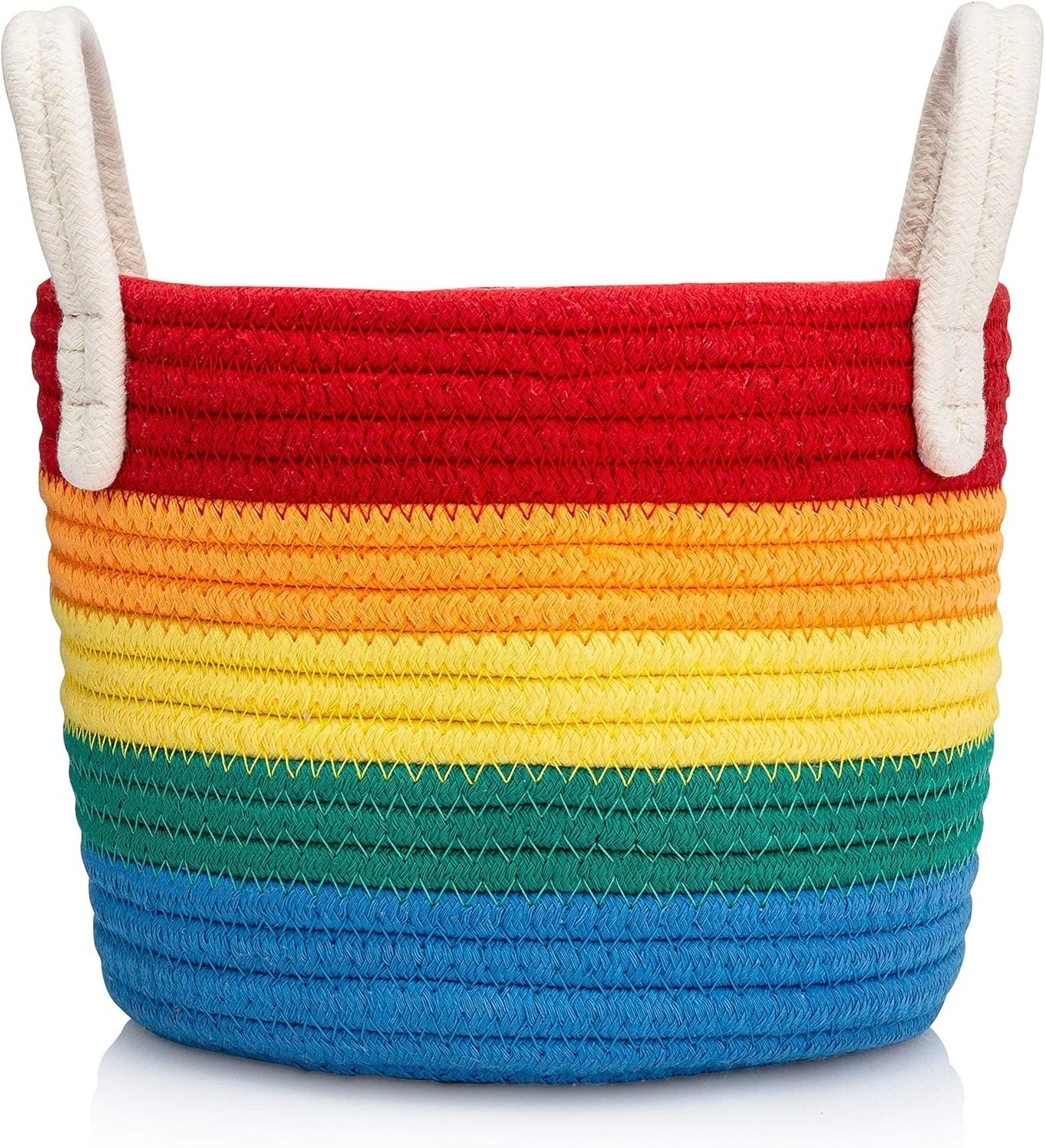 Rainbow Decor Cotton Woven Nursery Decor Playroom Kids Bedroom Bathroom or Classroom Toys Art Supplies Storage Basket Set-071