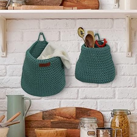 AMZ Hot selling Handmade bathroom Decorative mini small hanging Crochet knitting Basket